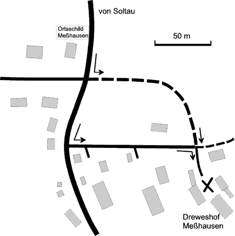 Anfahrtsskizze in Mehausen